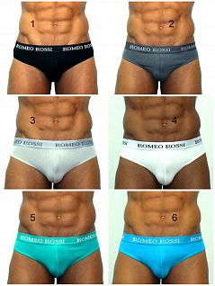 Комплект из 5 мужских брифов с широкой фирменной резинкой Romeo Rossi Briefs